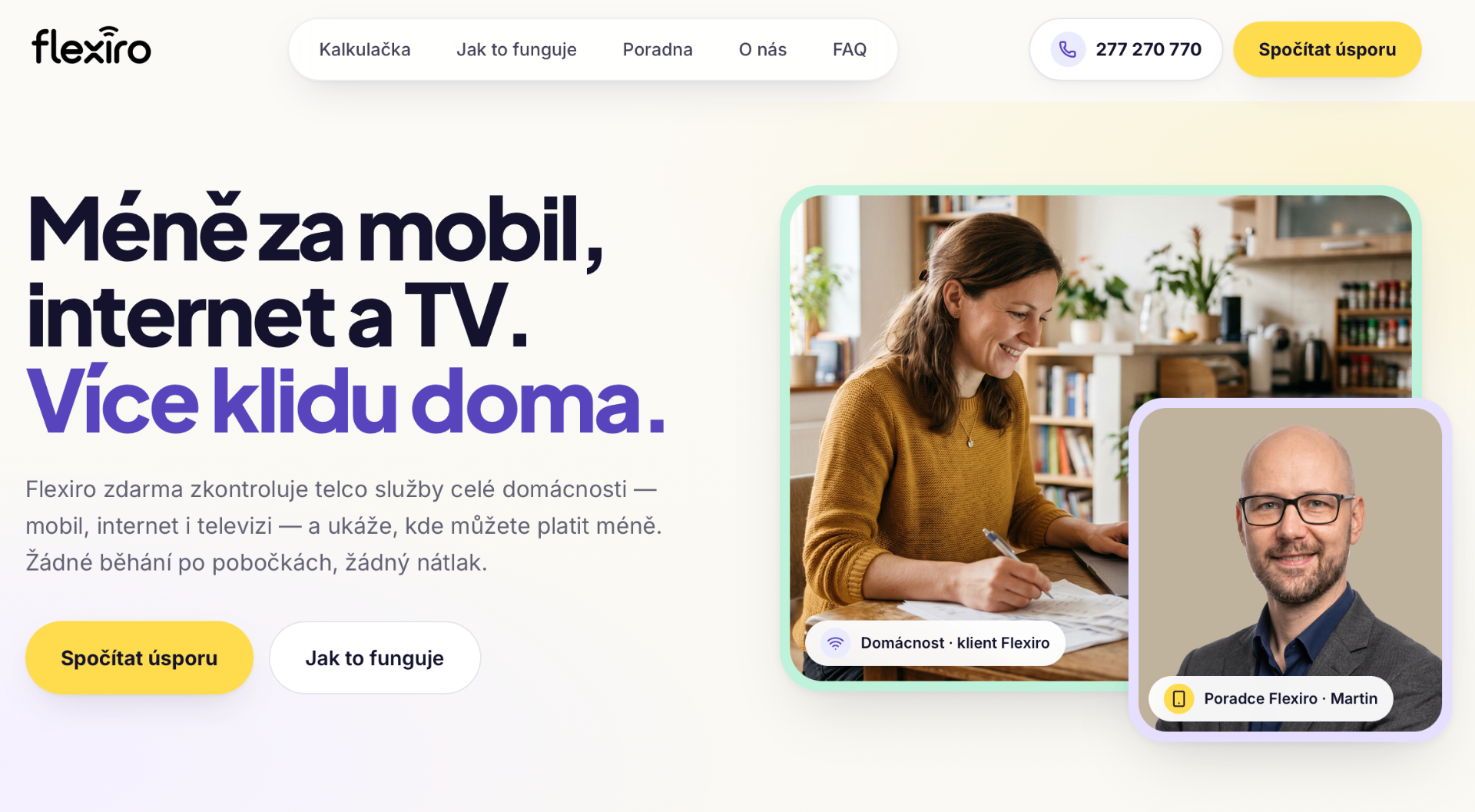 Screenshot webu Flexiro z roku 2026